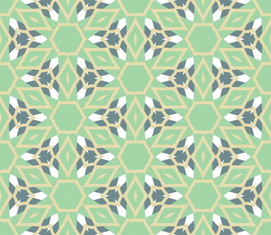 modello senza cuciture del fiore geometrico astratto di doodle colorato. sfondo floreale. mosaico caleidoscopio, geo piastrella di ornamento a linea sottile. vettore