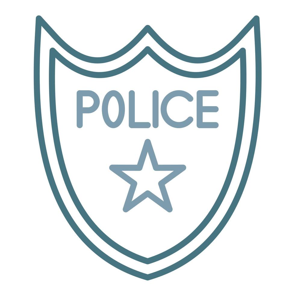 icona a due colori della linea del distintivo della polizia vettore