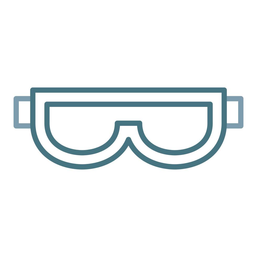 icona di due colori della linea degli occhiali da sci vettore