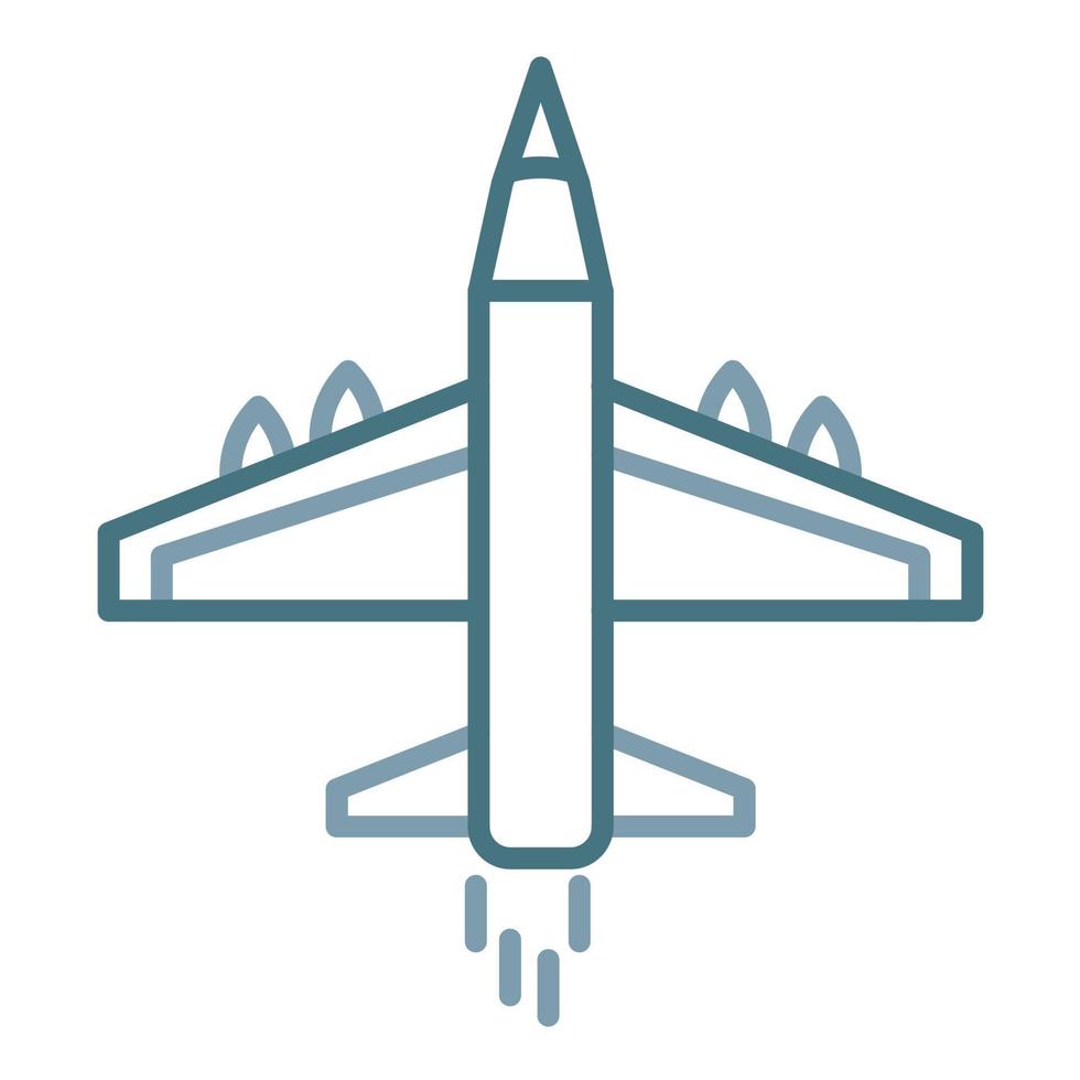 icona a due colori della linea del jet dell'esercito vettore