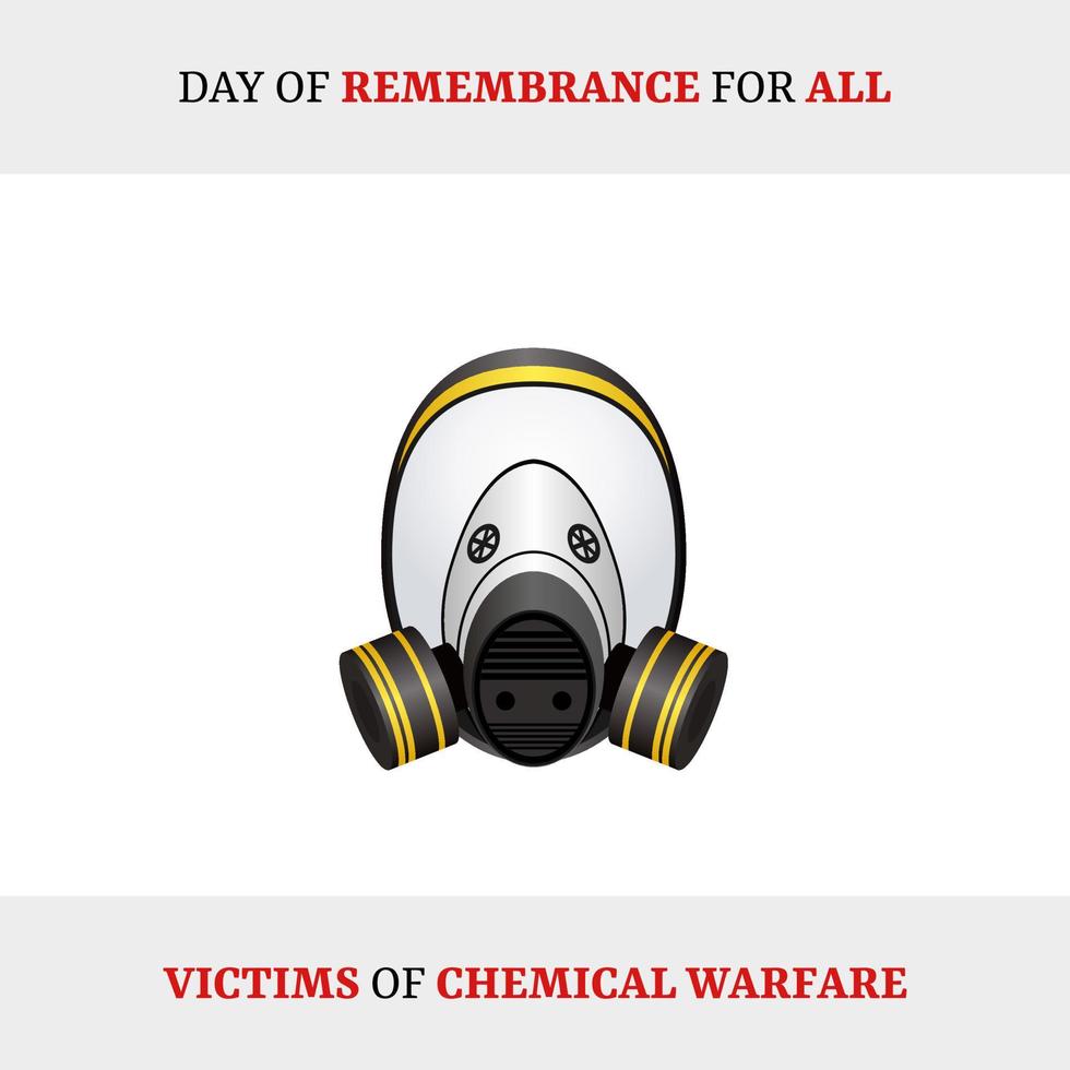grafica vettoriale del giorno della memoria per tutte le vittime della celebrazione della guerra chimica. design piatto. volantino design.flat illustrazione.