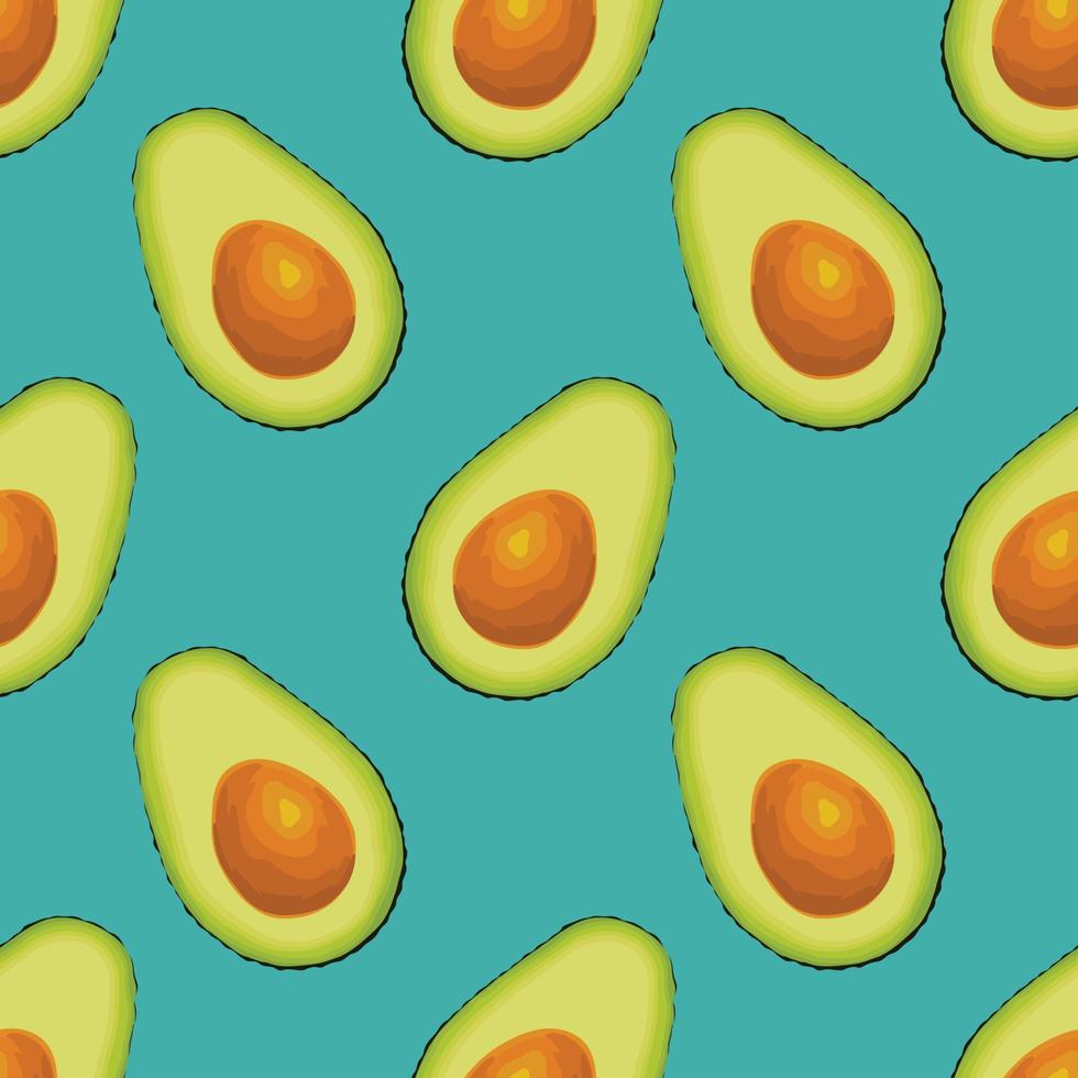 avocado disegnato a mano vegetale senza cuciture vettore