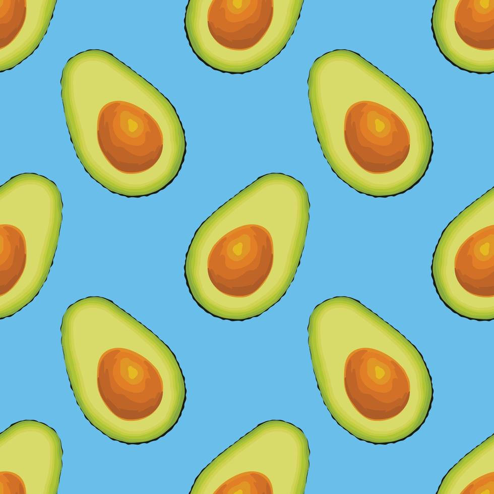 avocado disegno a mano vegetale senza cuciture vettore