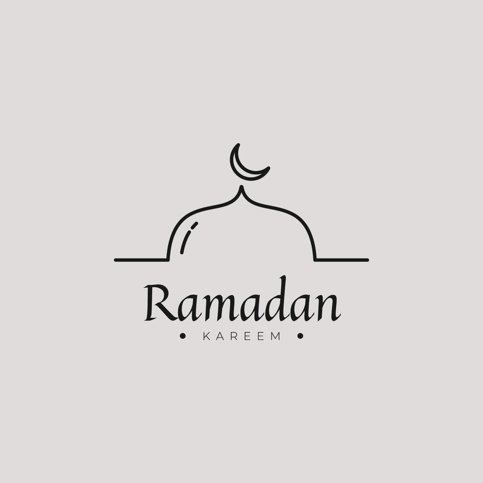 modello di logo ramadan line art. ispirazione del logo della moschea in stile minimalista. illustrazione vettoriale