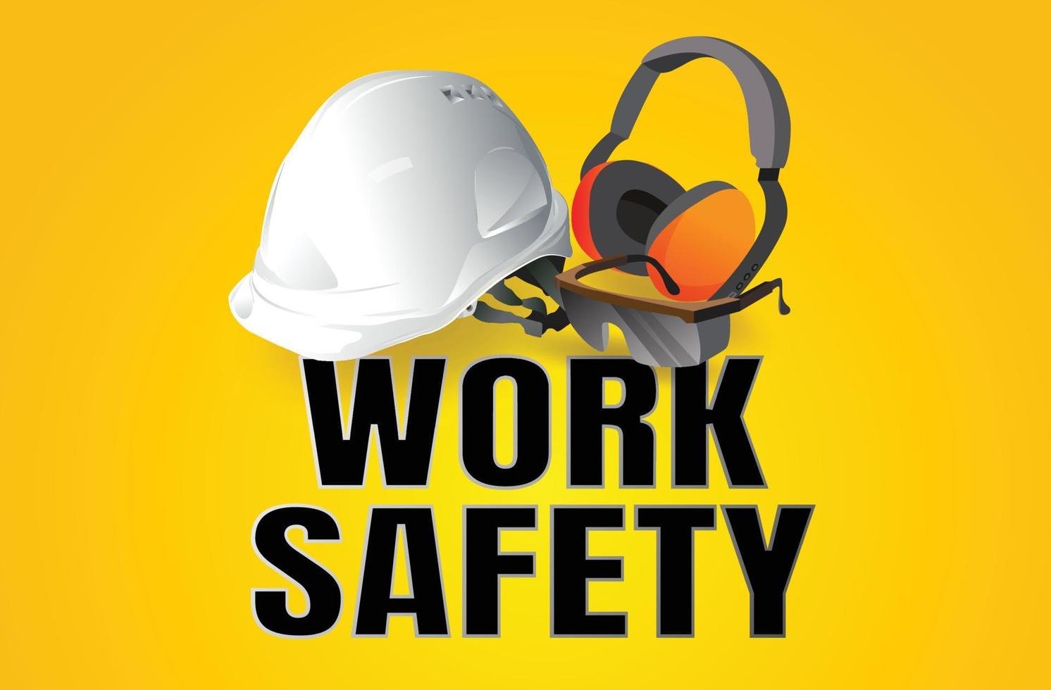 sicurezza sul lavoro, equipaggiamento di sicurezza, concetto di costruzione, disegno vettoriale