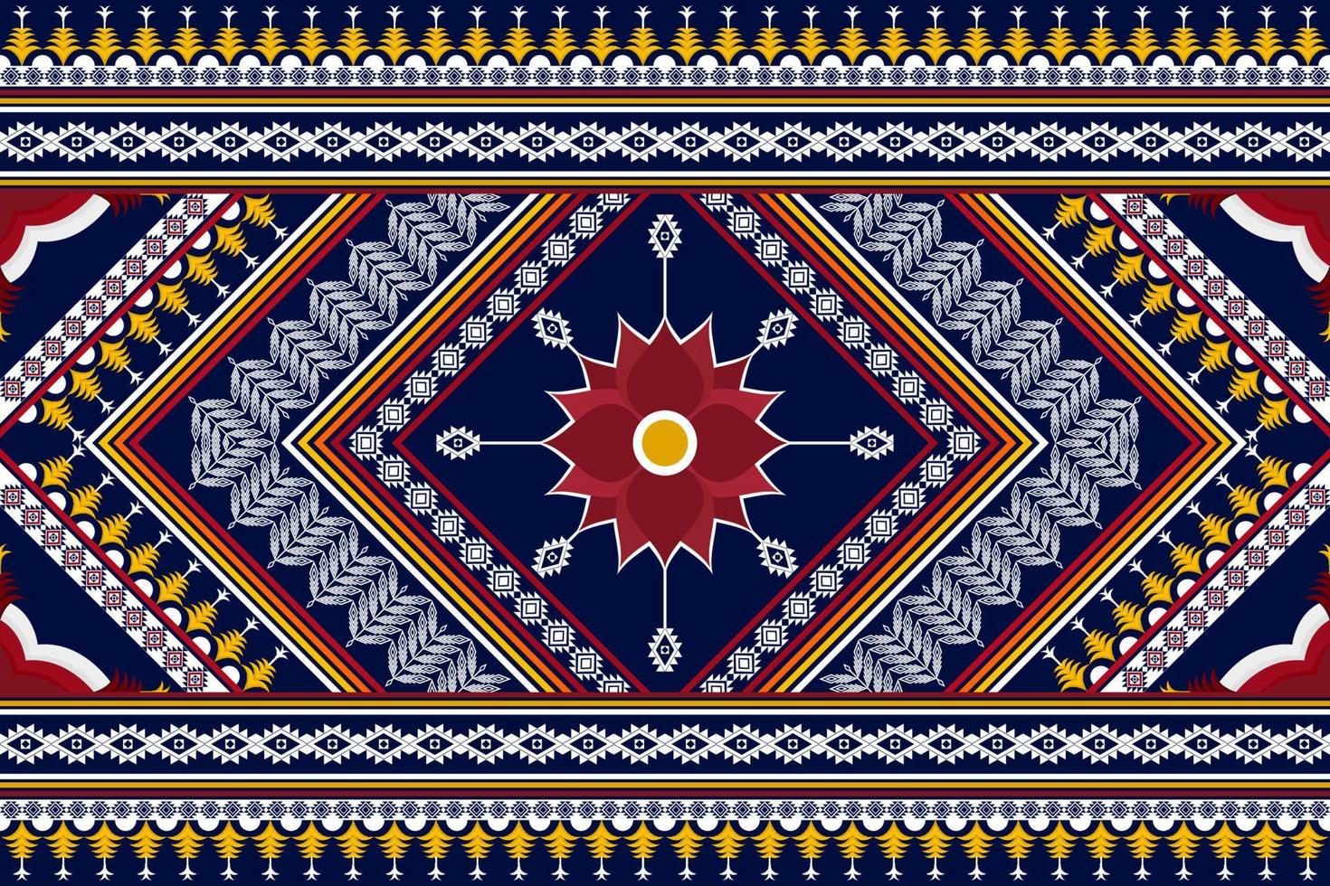 disegno geometrico astratto del modello etnico. Tappeto in tessuto azteco mandala ornamento boho nativo chevron decorazione tessile carta da parati. sfondo vettoriale ricamo tradizionale etnico tribale