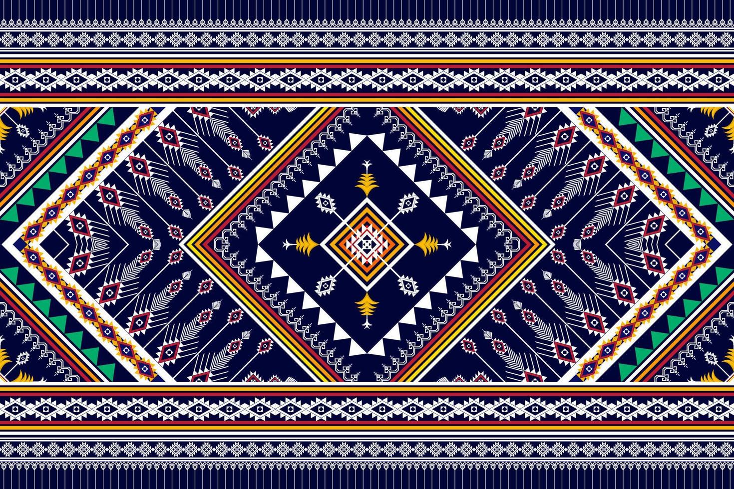 disegno geometrico astratto del modello etnico. Tappeto in tessuto azteco mandala ornamento boho nativo chevron decorazione tessile carta da parati. sfondo vettoriale ricamo tradizionale etnico tribale