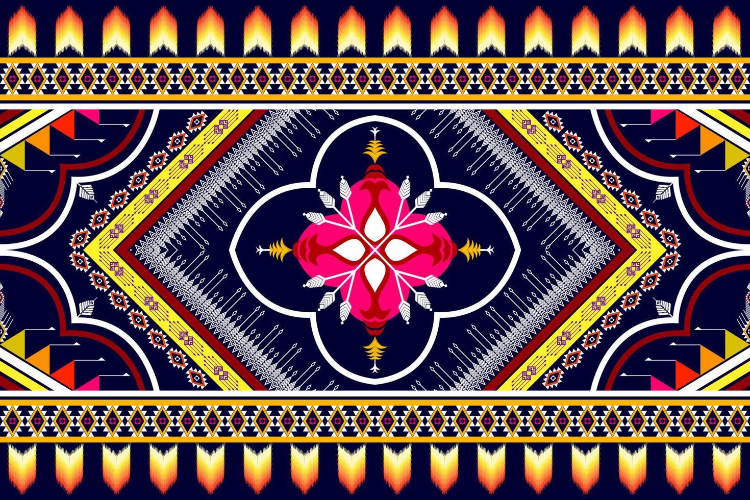 disegno geometrico astratto modello etnico. Tappeto In Tessuto Azteco Mandala Ornamento Etnico Chevron Decorazione Tessile Carta Da Parati. tribale boho nativo ricamo tradizionale illustrazioni vettoriali sfondo