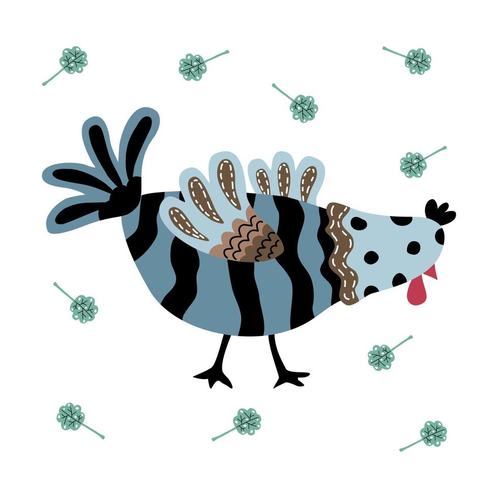 collezione di modelli di pollo in stile doodle vettore