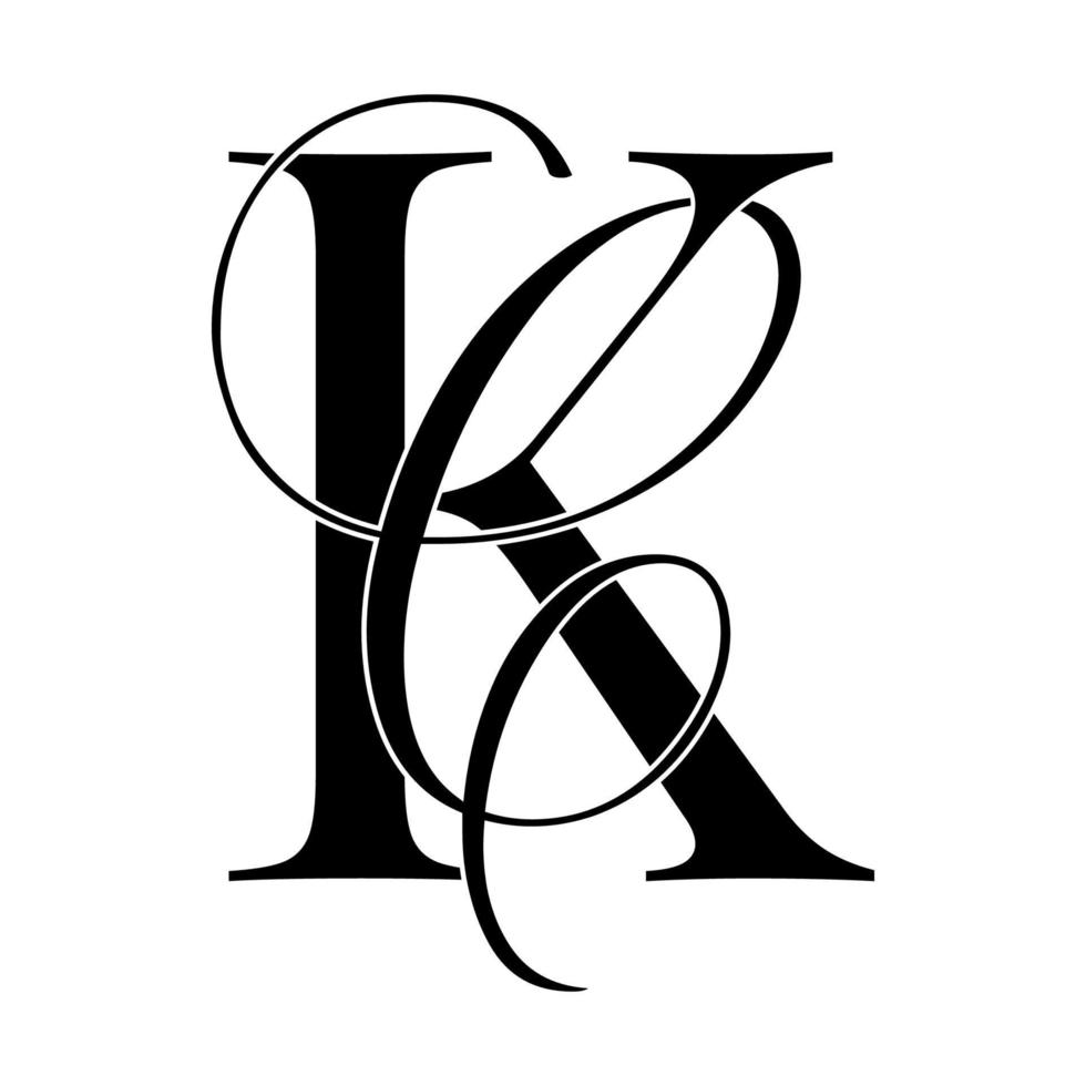 kc, ck, logo del monogramma. icona della firma calligrafica. monogramma del logo del matrimonio. simbolo del monogramma moderno. logo delle coppie per il matrimonio vettore