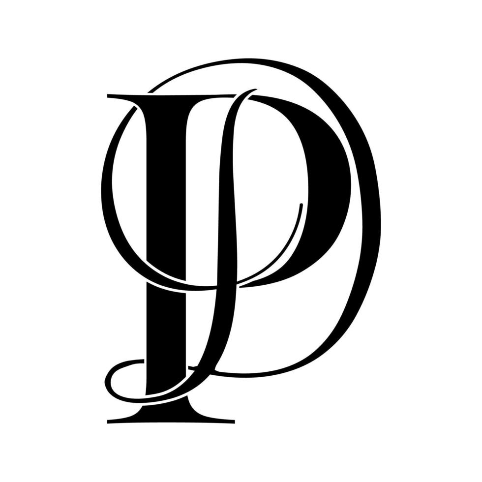 pd, dp, logo monogramma. icona della firma calligrafica. monogramma del logo del matrimonio. simbolo del monogramma moderno. logo delle coppie per il matrimonio vettore