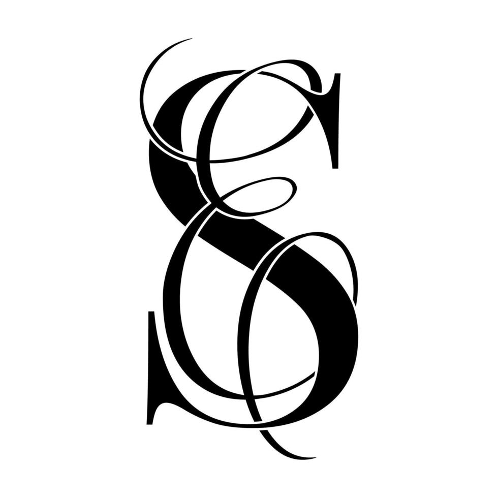 se ,es, logo del monogramma. icona della firma calligrafica. monogramma del logo del matrimonio. simbolo del monogramma moderno. logo delle coppie per il matrimonio vettore