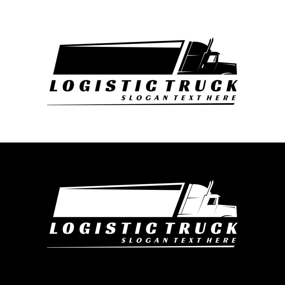 vettore di progettazione del logo del camion semi