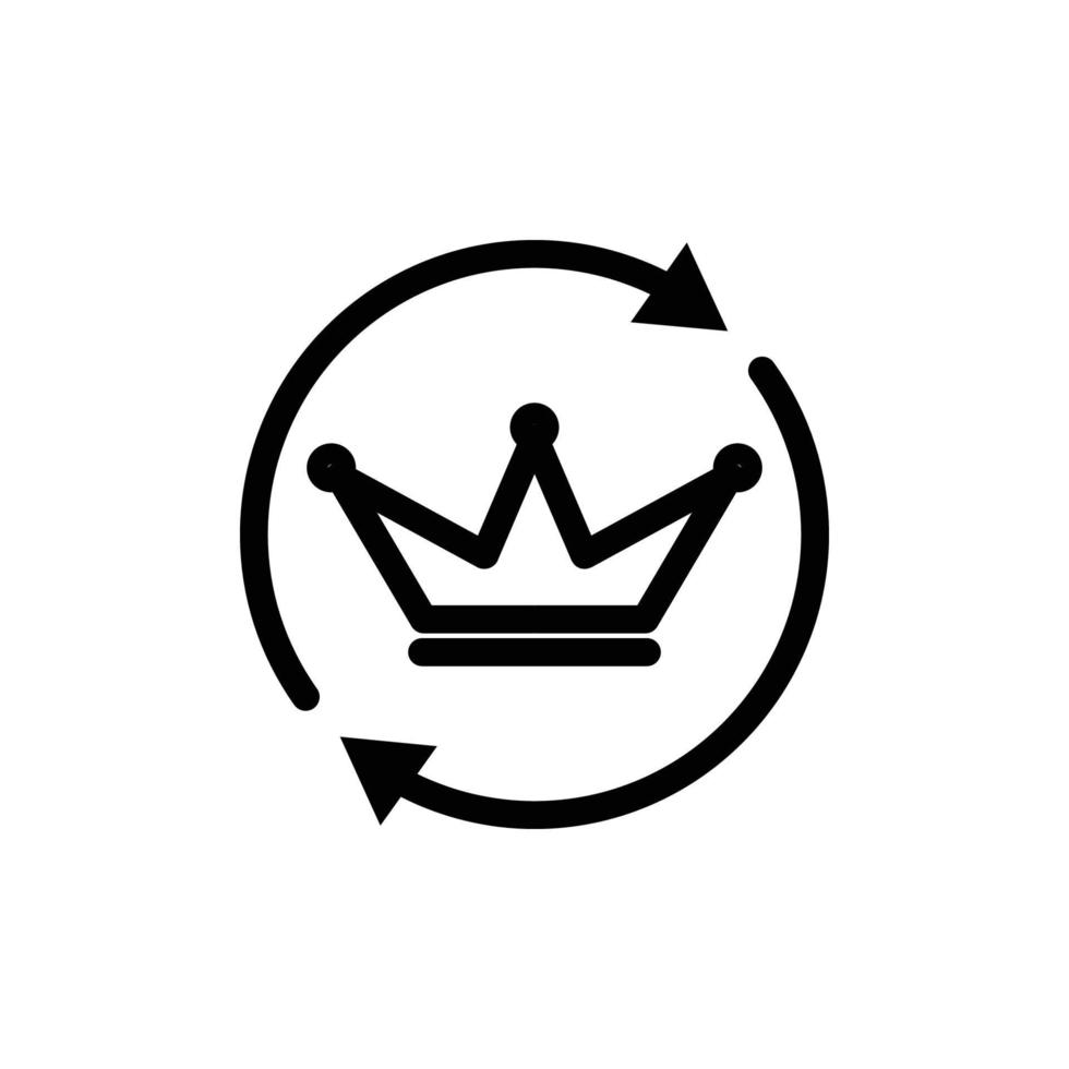 icona della corona con cerchio. adatto per simbolo di potere, legittimità, immortalità, gloria, prosperità, gloria. stile icona linea. design semplice modificabile. vettore del modello di progettazione