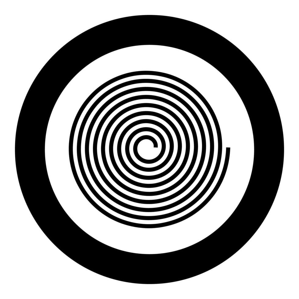 icona del giro dell'elica a spirale in cerchio rotondo colore nero illustrazione vettoriale immagine in stile piatto