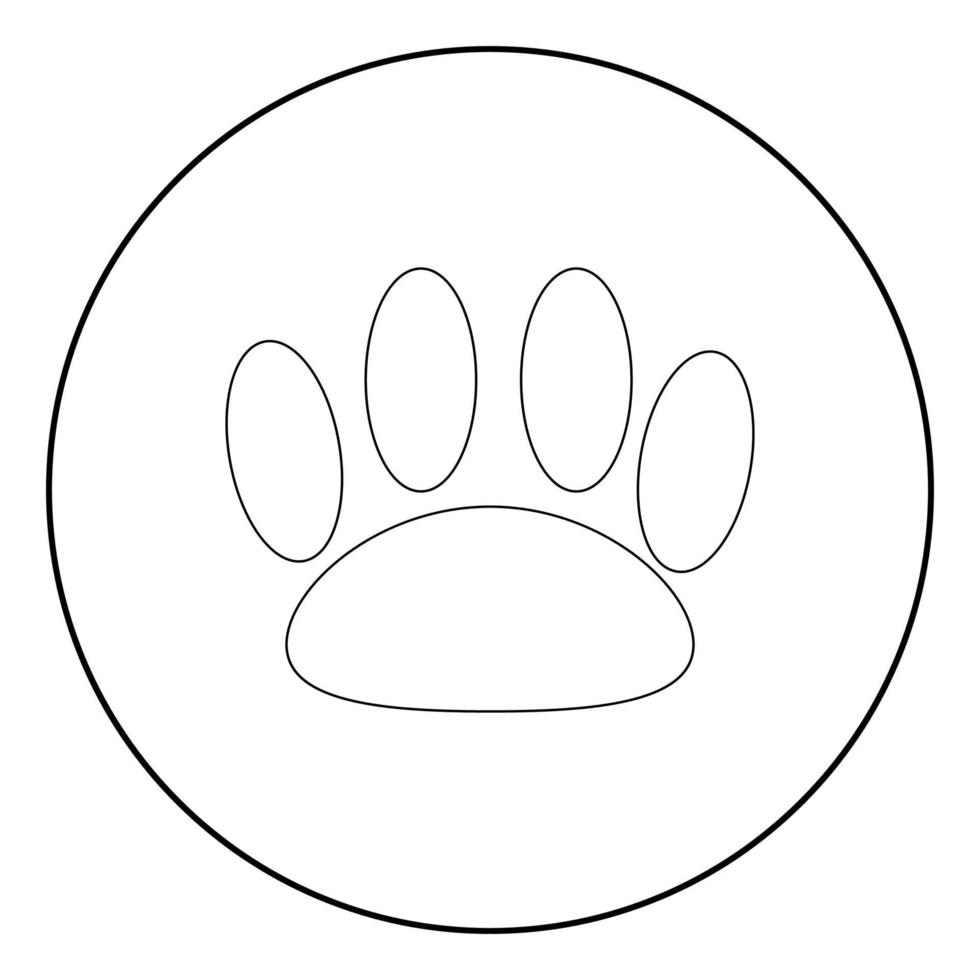 impronta animale l'icona di colore nero in cerchio o rotondo vettore