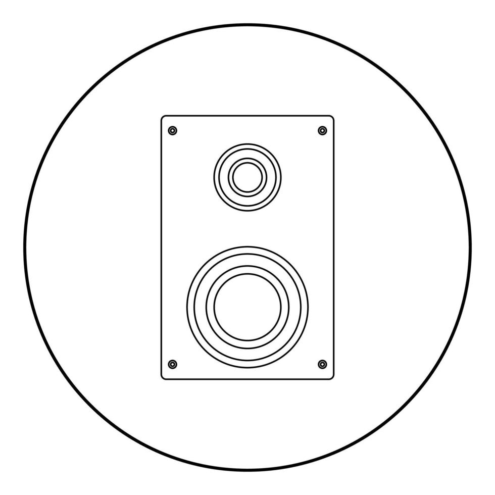 icona dell'altoparlante colore nero in cerchio vettore