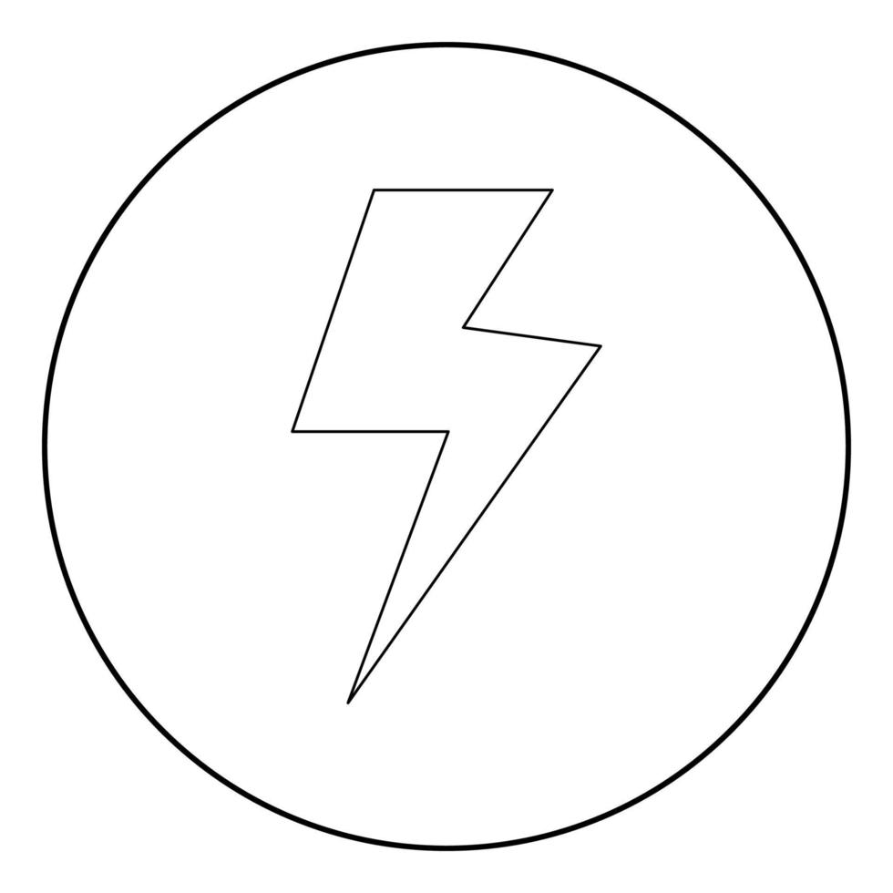 simbolo elettricità icona colore nero in cerchio vettore