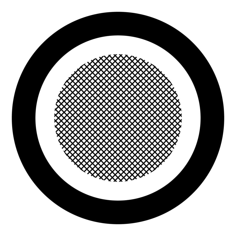 icona rotonda del materiale del filtro in cerchio rotondo colore nero illustrazione vettoriale immagine in stile piatto