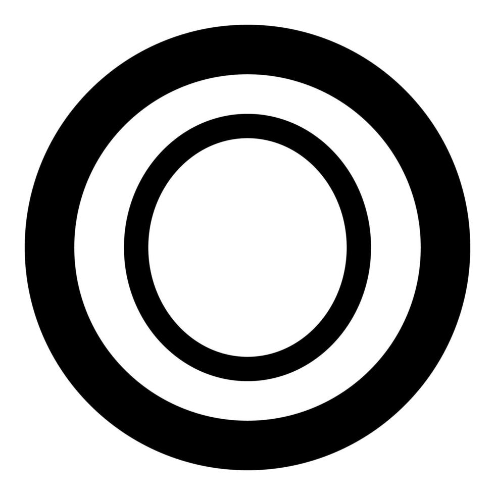 omicron simbolo greco lettera minuscola icona del carattere in cerchio rotondo colore nero illustrazione vettoriale immagine in stile piatto