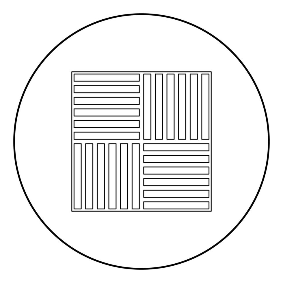 icona del pavimento in laminato colore nero in cerchio vettore