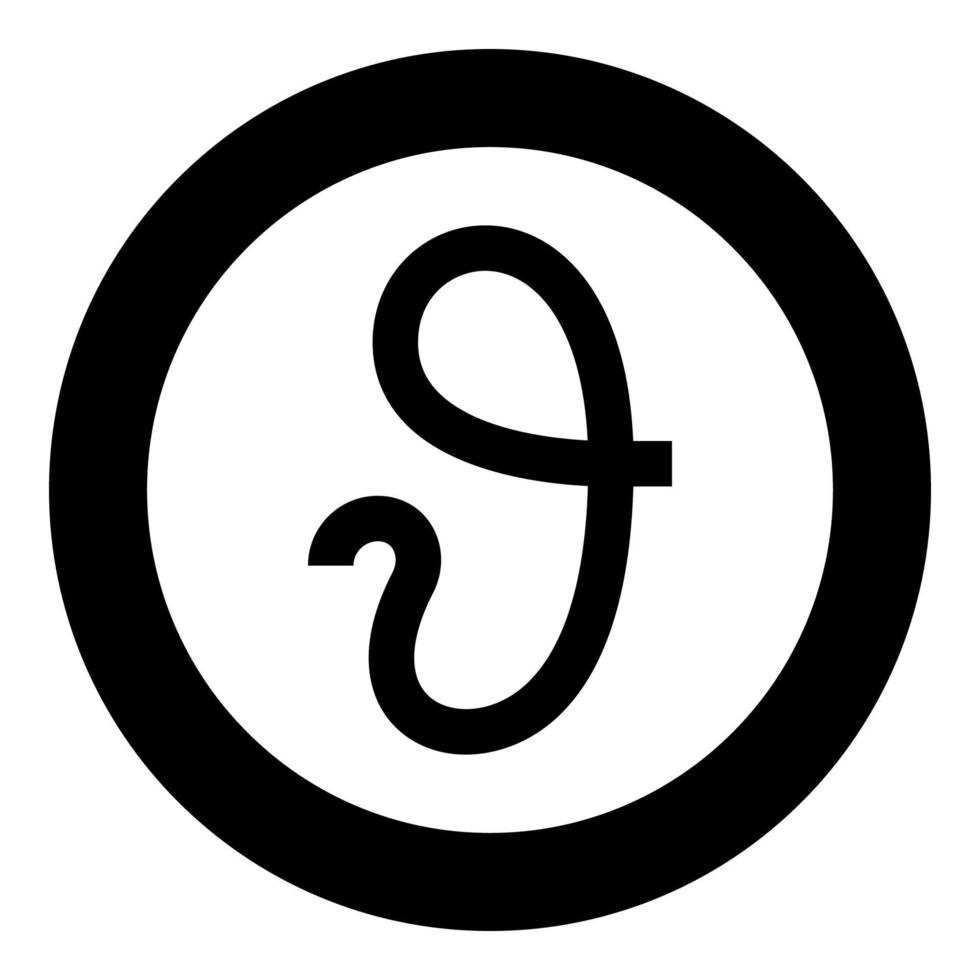 simbolo greco theta icona teta zeta in cerchio rotondo colore nero illustrazione vettoriale immagine in stile piatto