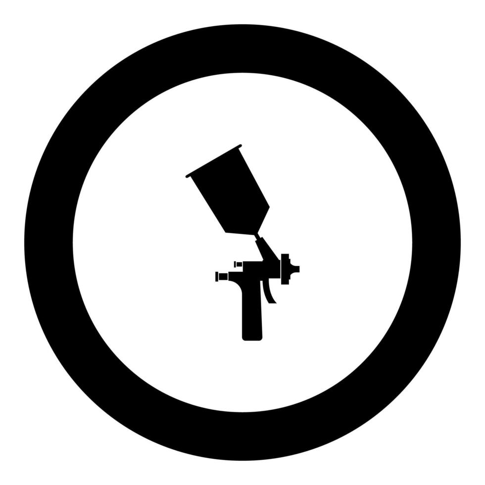 icona vernice spruzzatore colore nero in cerchio rotondo vettore