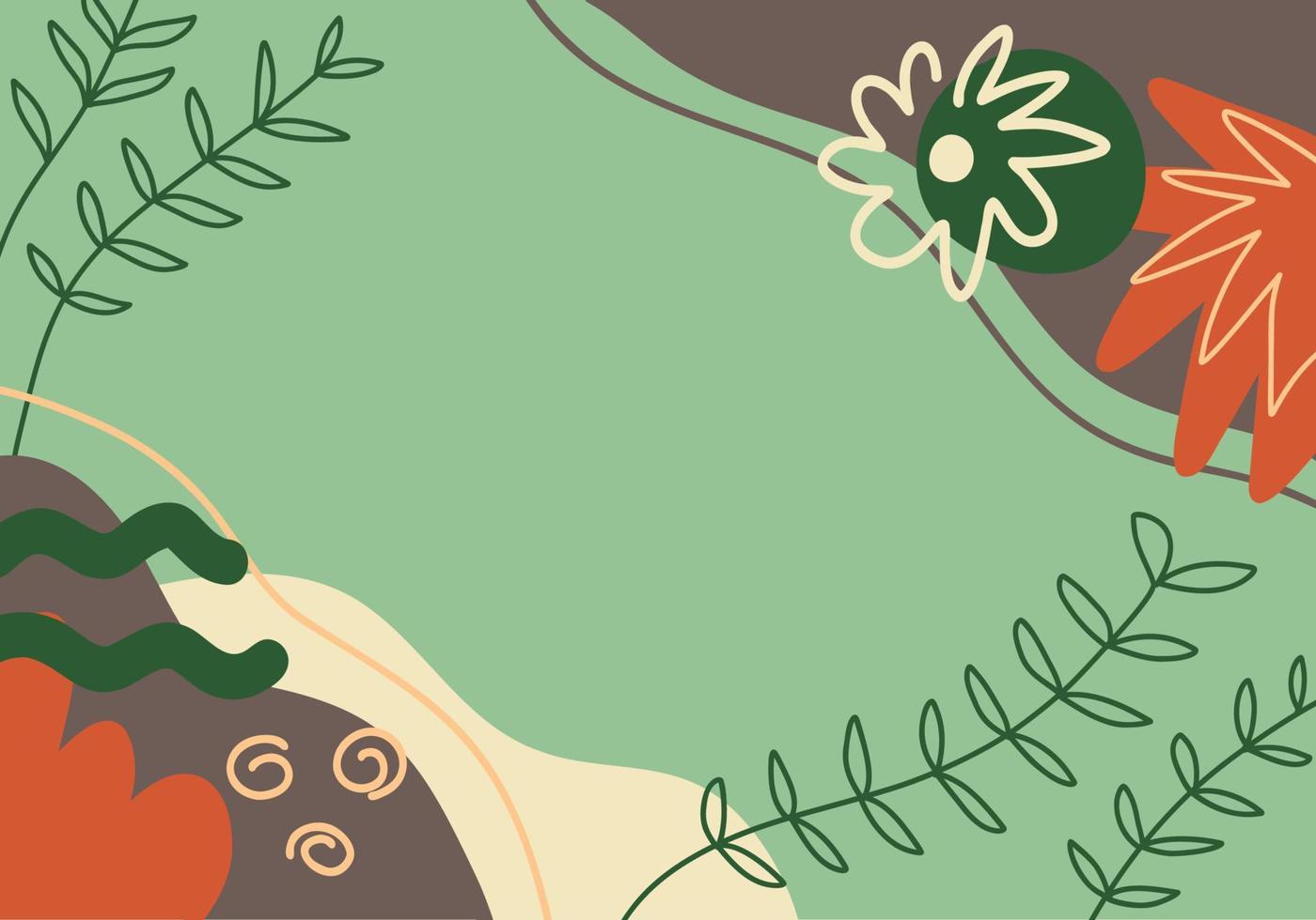 disegno del modello di sfondo astratto con fiori, macchie, foglie, linee e punti vettore