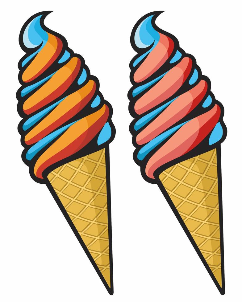 illustrazione del cono gelato vettore