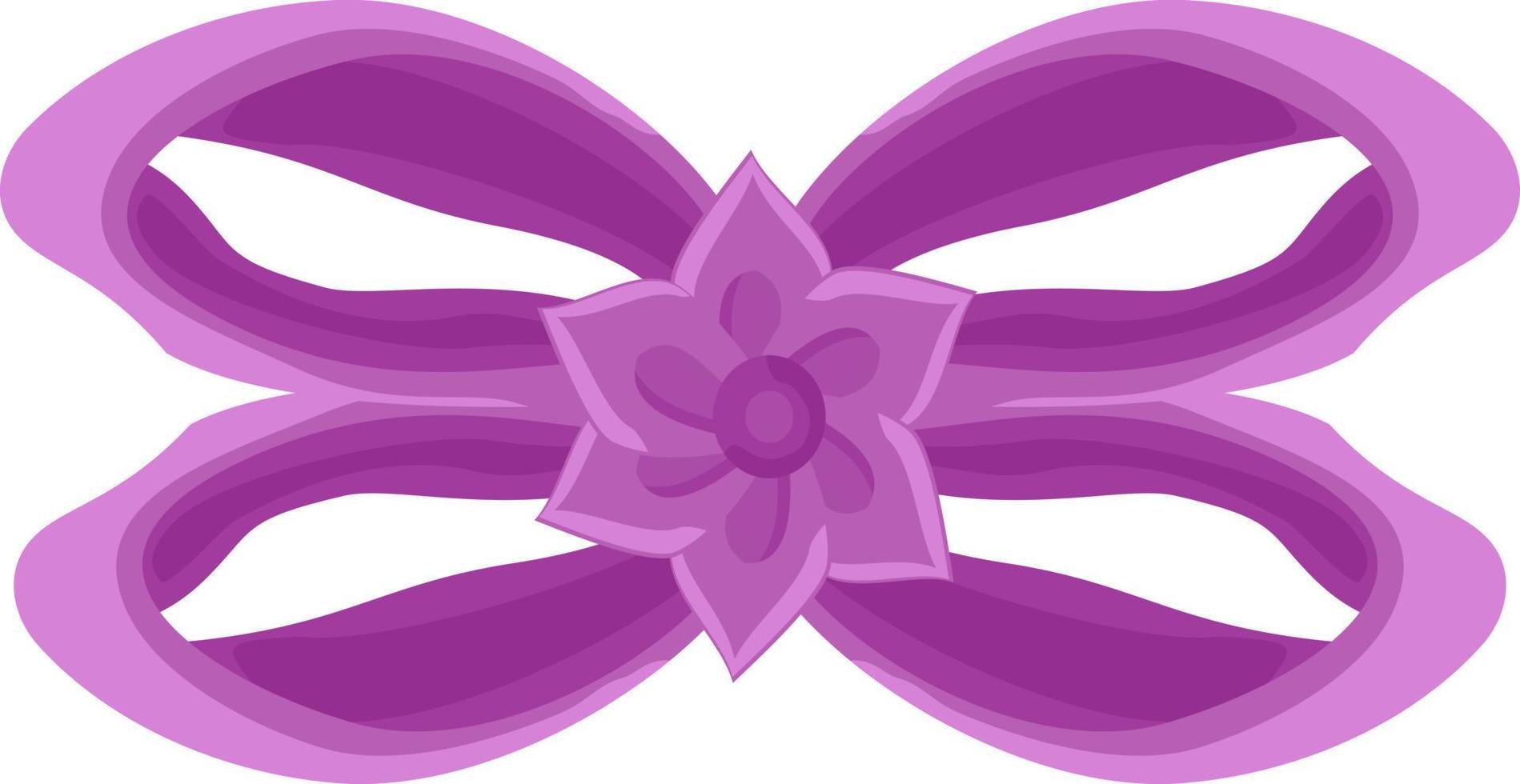 fiocco di fiocco in stile cartone animato di colore rosa e viola vettore