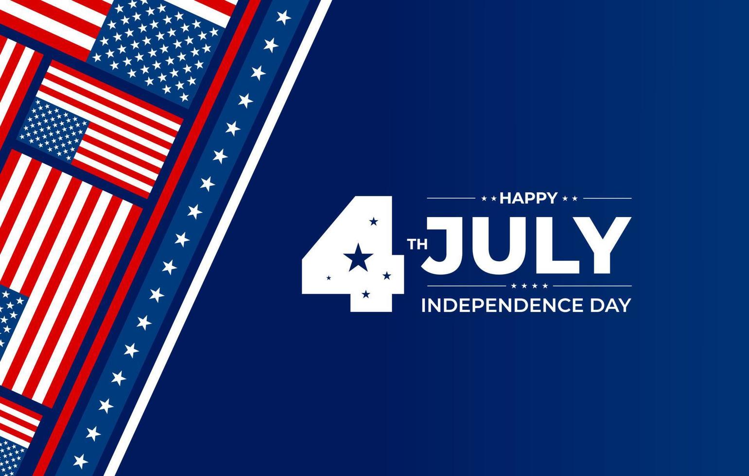 sfondo del giorno dell'indipendenza degli Stati Uniti con elementi della bandiera americana. 4 luglio. sfondo di celebrazione del giorno dell'indipendenza degli Stati Uniti. vettore