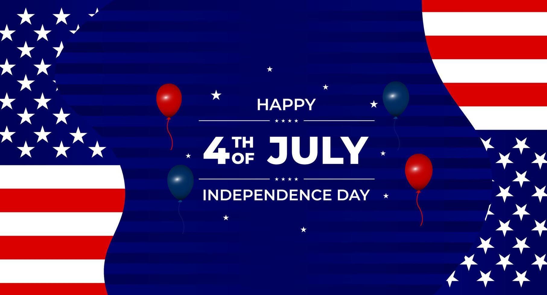sfondo del giorno dell'indipendenza degli Stati Uniti con elementi della bandiera americana. 4 luglio. sfondo di celebrazione del giorno dell'indipendenza degli Stati Uniti. vettore