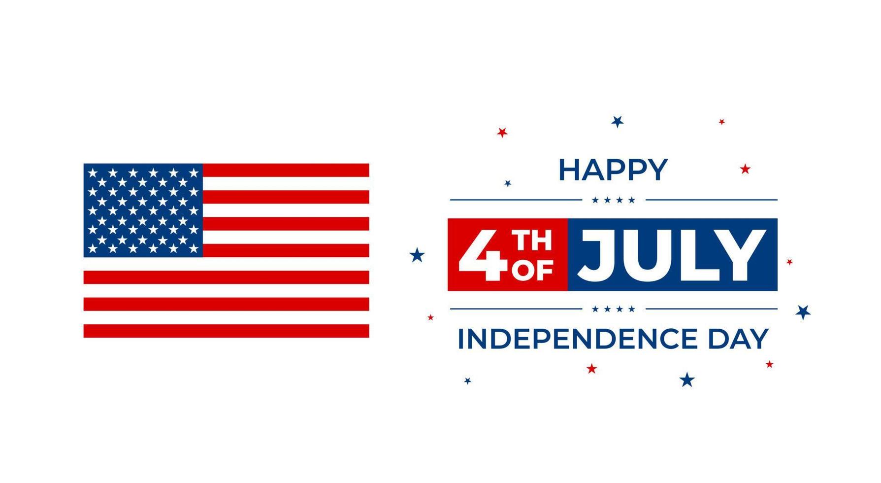 sfondo del giorno dell'indipendenza degli Stati Uniti con elementi della bandiera americana. 4 luglio. sfondo di celebrazione del giorno dell'indipendenza degli Stati Uniti. vettore