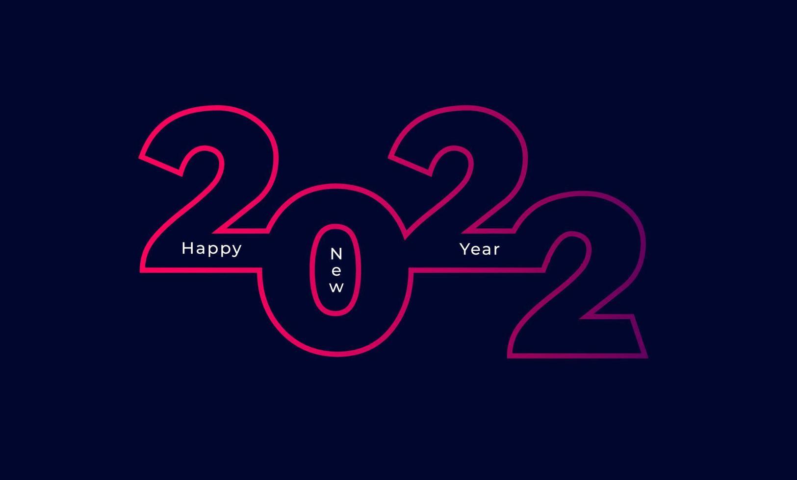 modello di sfondo felice anno nuovo 2022. vettore