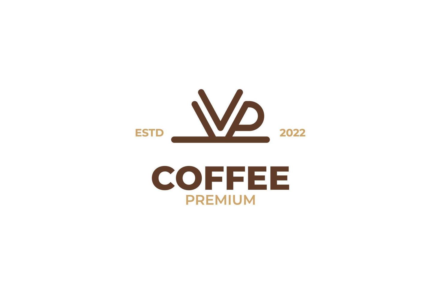 design del logo gocciolatore filtro carta caffè piatto vettore