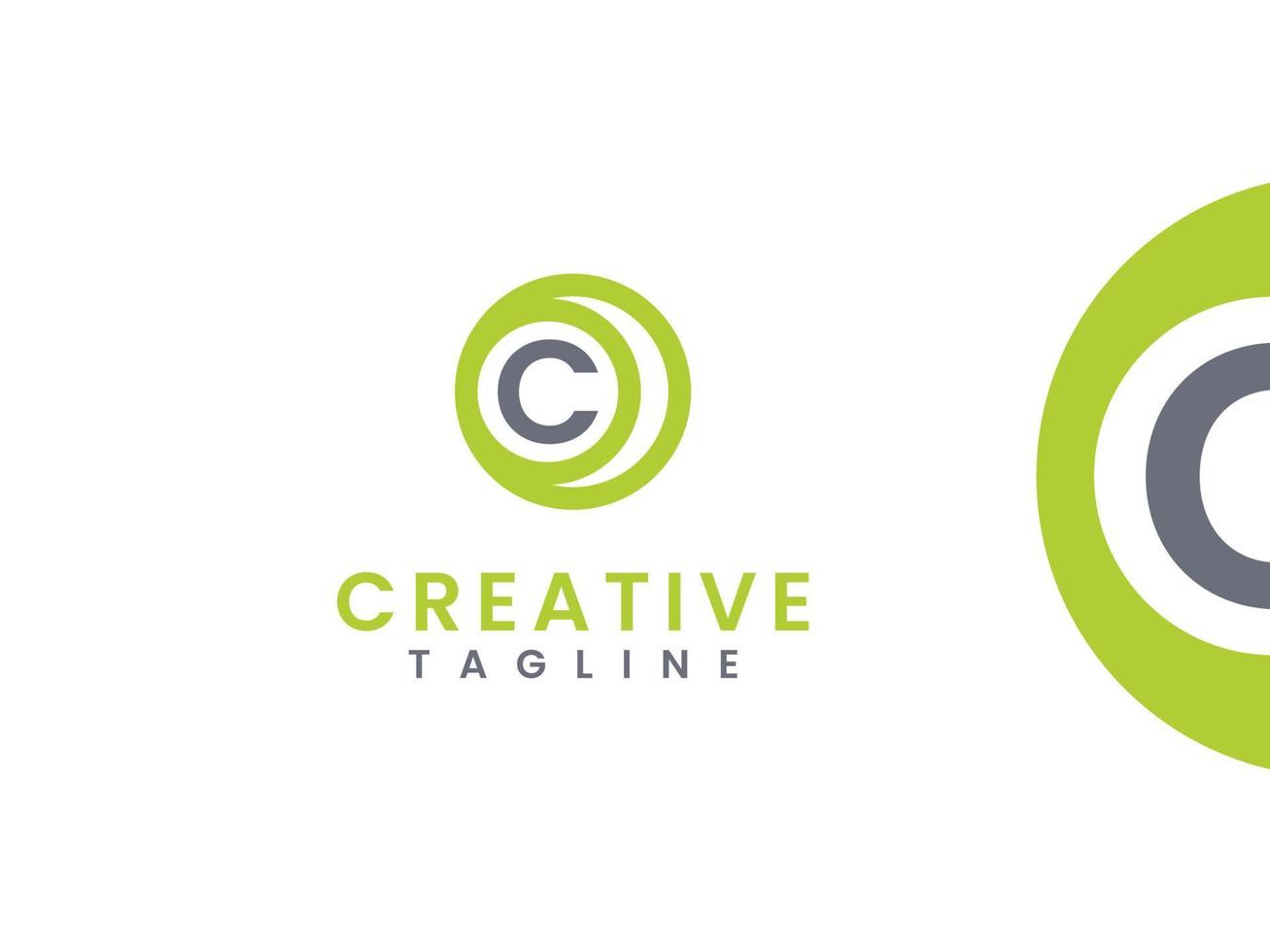 modello di logo creativo lettera c, cerchio e concetto di lettera c vettore