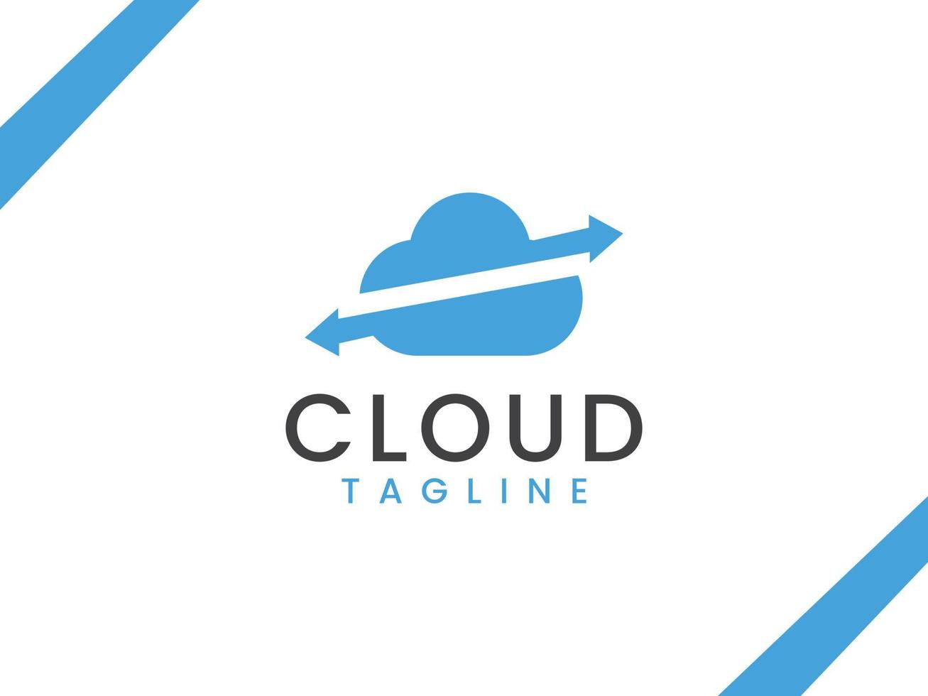 modello di logo di condivisione cloud, concetti di freccia e cloud vettore