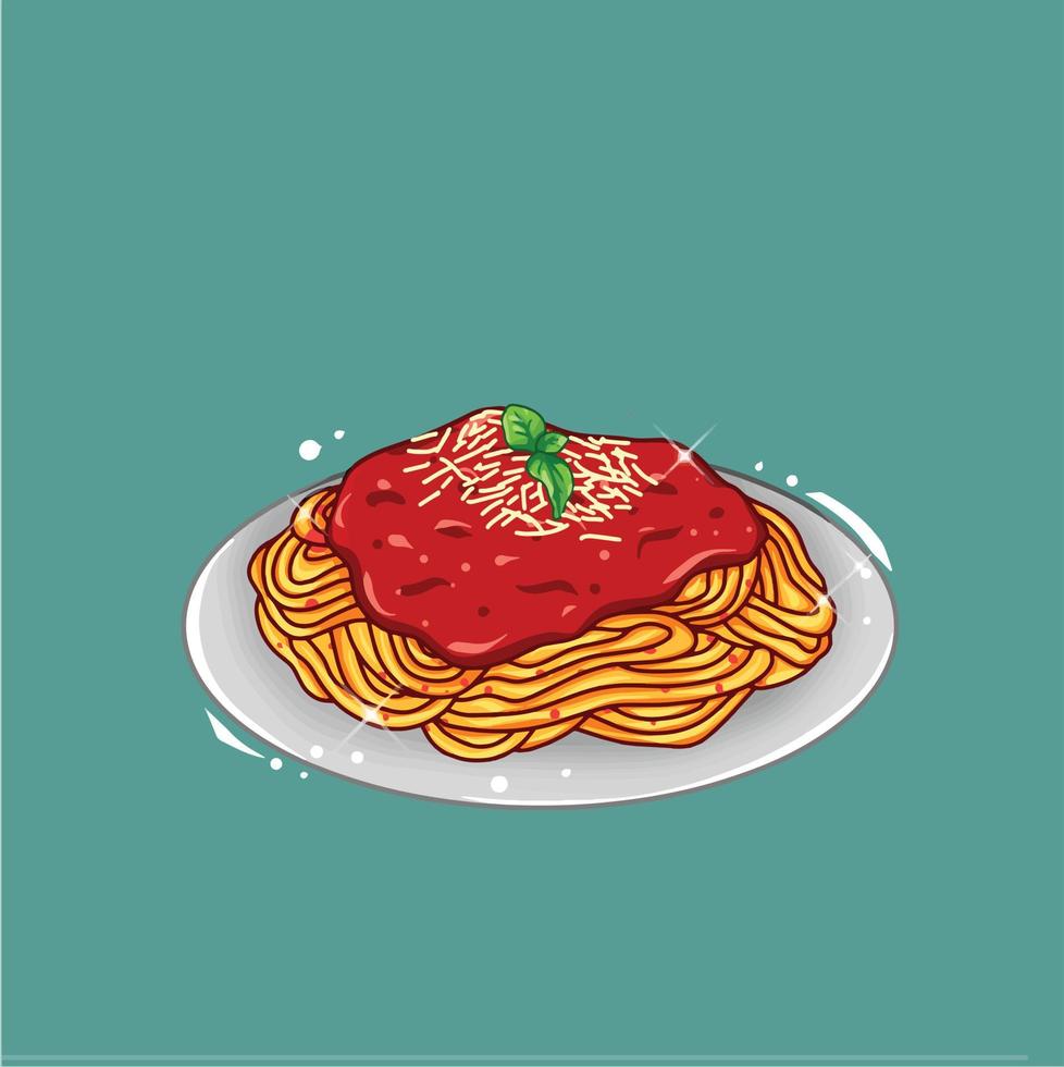 illustrazione di spaghetti vettore