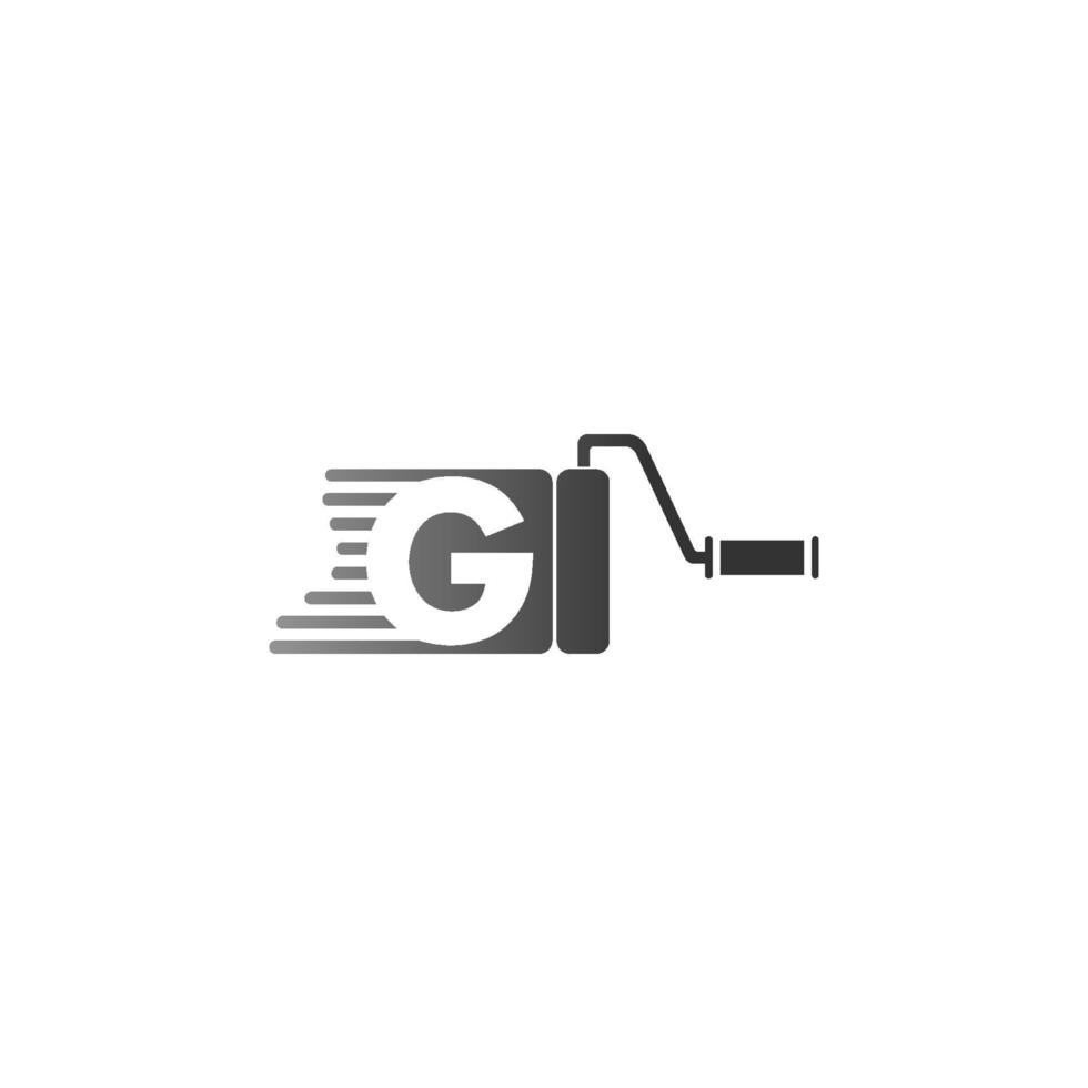 disegno della lettera g del logo della vernice vettore