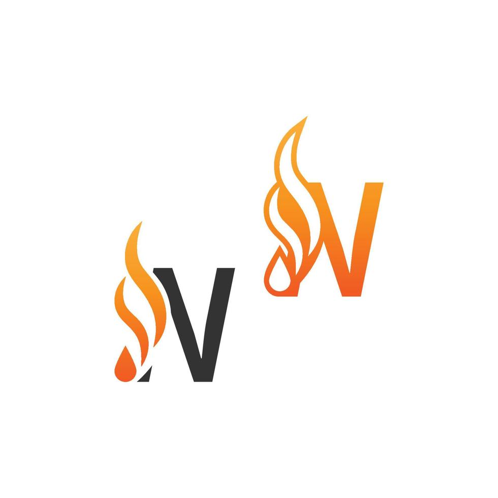 lettera n e onde di fuoco, logo icona concept design vettore