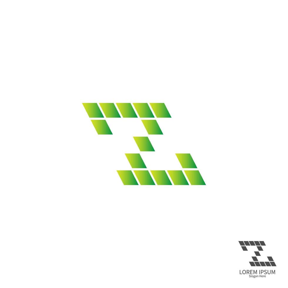lettera z logo quadrato icona concept design vettore