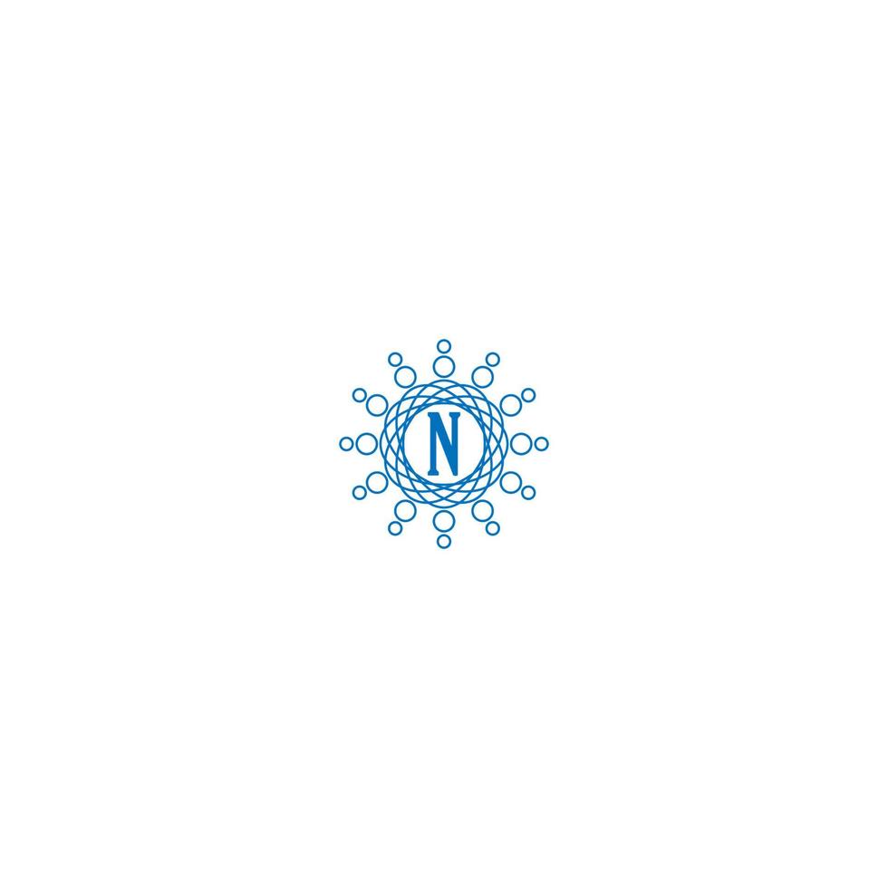 logotipo della lettera n nel design di colore blu vettore