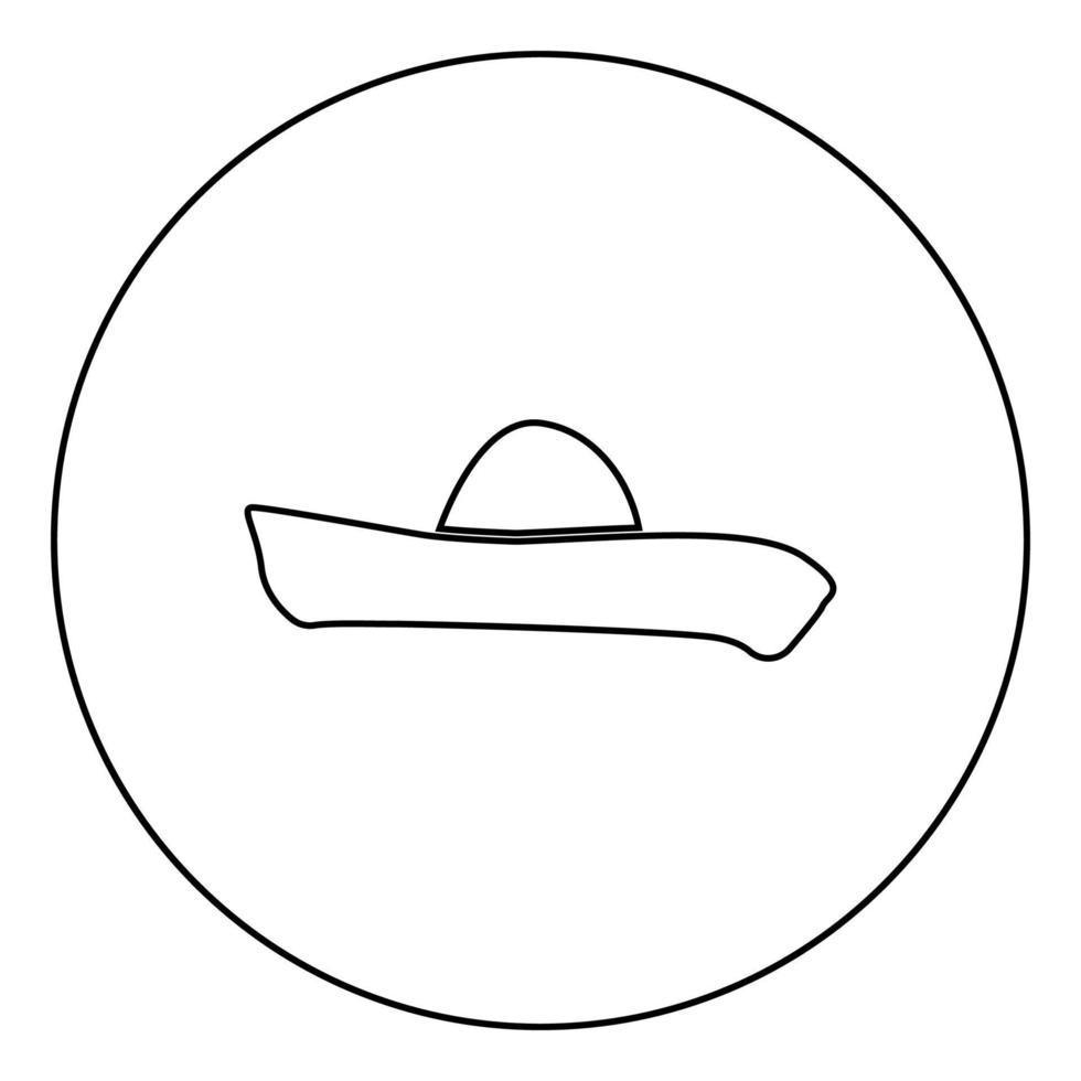 sombrero icona colore nero in cerchio vettore