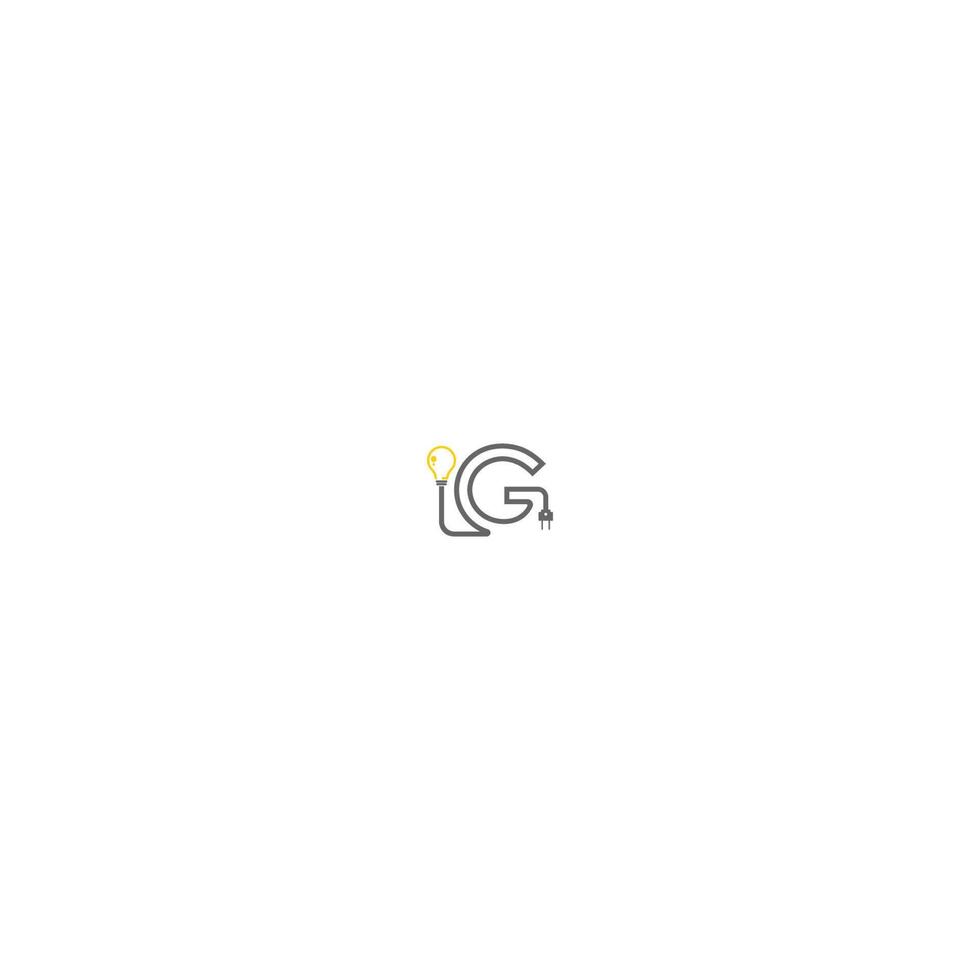 lettera g e lampada, logo bulp vettore