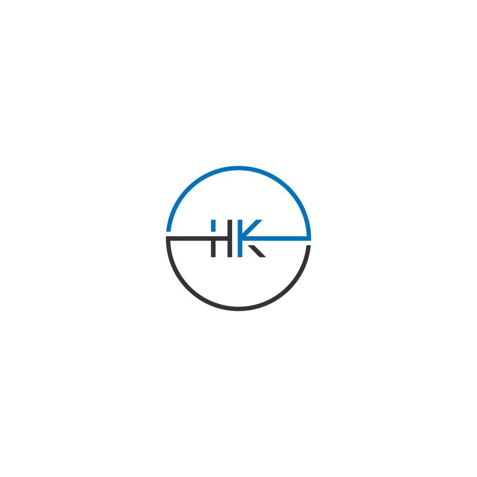 concetto di design della lettera logo hk vettore