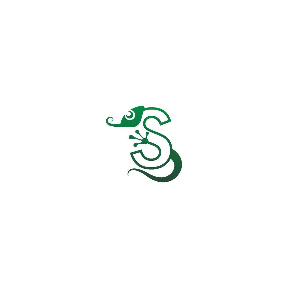 carattere camaleonte, concetto di design della lettera vettore