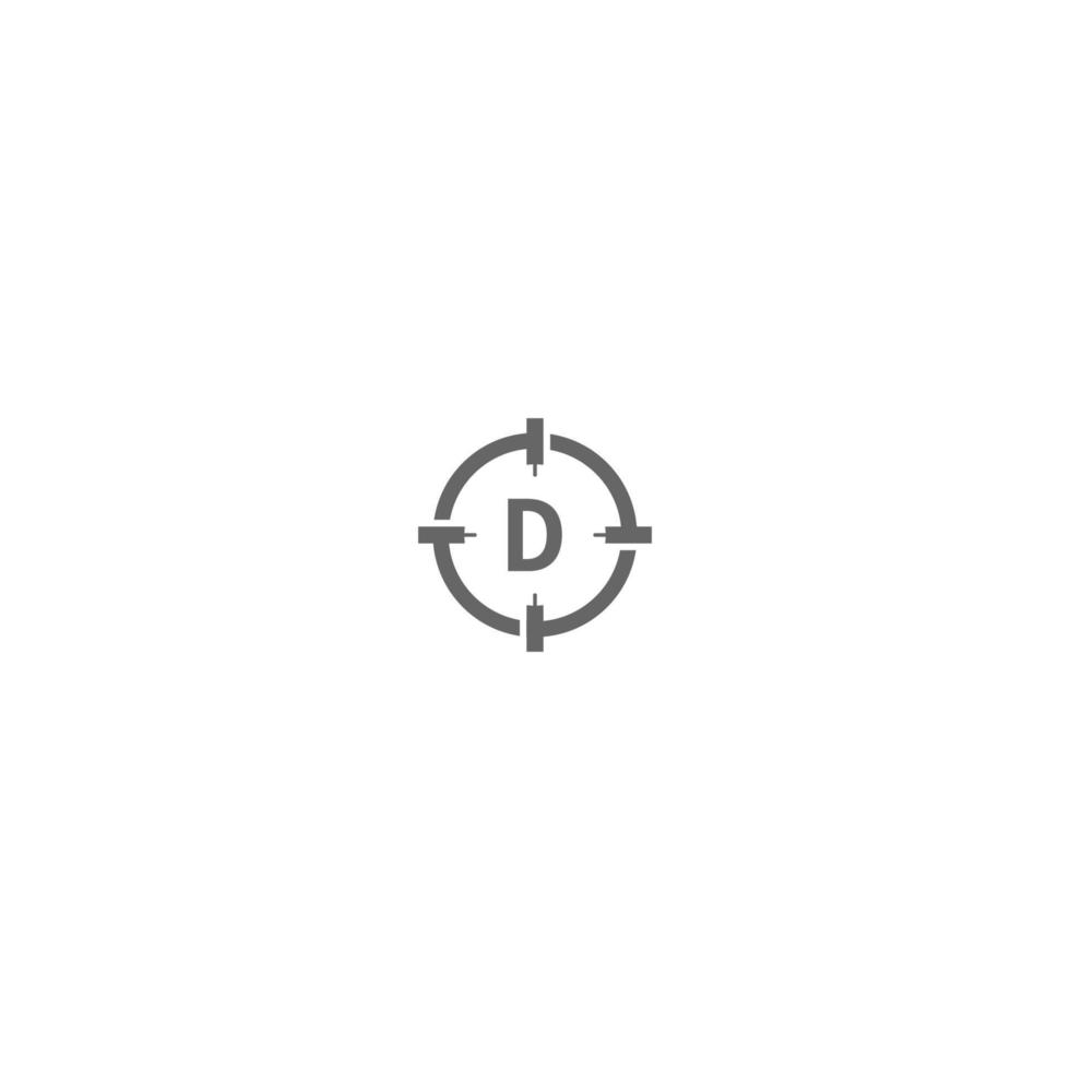 moderno cerchio girato minimalista d logo lettera design creativo vettore