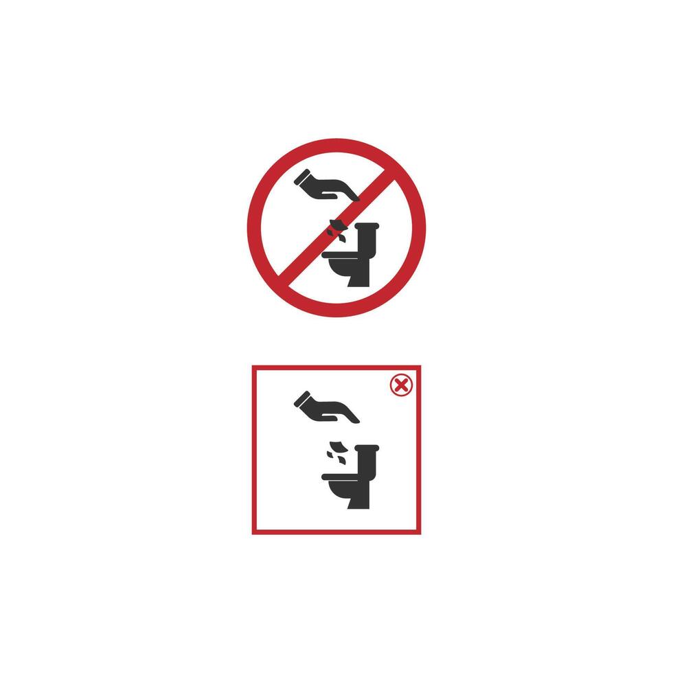 non gettare rifiuti nell'icona della toilette vettore