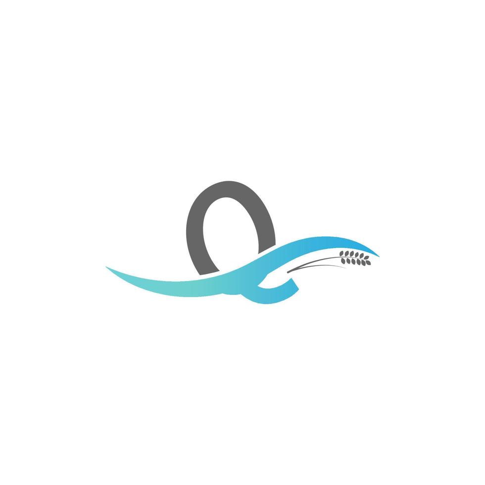 icona logo lettera q cadere nell'acqua vettore