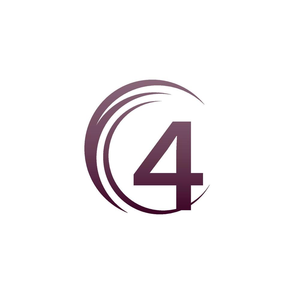 cerchio d'onda numero 4 logo icona design vettore